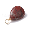 Copper Wire Wrapped Natural Brecciated Jasper & Natural Cultured Freshwater Pearl Beads Pendants PALLOY-JF03645-03-4