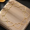 304 Stainless Steel Hollow Heart Link Chain Choker Necklaces for Women NJEW-Z081-01G-2