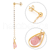 Wire Wrapped Natural & Synthetic Gemstone Dangle Stud Earrings EJEW-JE04061-4