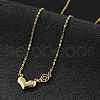 925 Sterling Silver Pave Clear Cubic Zirconia Heart Pendant Necklaces for Women NJEW-D315-04G-1