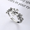 Flower 925 Sterling Silver Adjustable Finger Rings for Women FS-WGCA8A7-01-1