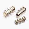 3-Strands 6-Holes Tube Brass Magnetic Slide Lock Clasps KK-D473-AB-NF-1