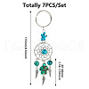 7Pcs Synthetic Turquoise & Alloy Keychain KEYC-TAC00042-8
