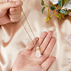 SUPERFINDINGS 1Pc Natural Quartz Crystal Faceted Hexagonal Prism Perfume Bottle Rock Crystal Pendant Necklaces NJEW-FH0001-17G-02-3