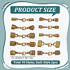 20Pcs 10 Styles Alloy Cord Ends FIND-PH01465-2