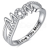 Brass Micro Pave Cubic Zirconia Finger Rings for Women FS-WG11F27-01-3