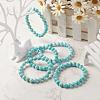 Natural Larimar Round Beaded Stretch Bracelet BJEW-A120-01C-2