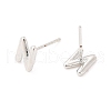 Brass Hollow Out Initial Letter Stud Earrings for Women EJEW-A044-01P-N-2