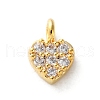 Brass Micro Pave Cubic Zirconia Charms KK-S513-09A-G-1