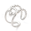 Non-Tarnish 304 Stainless Steel Hollow Knot Open Cuff Ring for Women RJEW-I098-29P-1