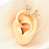 Brass Micro Pave Clear Cubic Zirconia Cuff Earrings EJEW-F370-24G-2