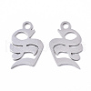 201 Stainless Steel Pendants STAS-N091-40S-2