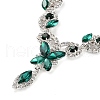 Horse Eye Alloy Rhinestone Necklaces & Stud Earring Sets for Women SJEW-U001-01P-06-5