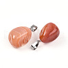 Natural Red Agate Pendants G-N348-01P-2