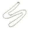 304 Stainless Steel Paperclip Chain Necklace for Women NJEW-C011-03P-02-1