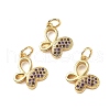 Brass Micro Pave Cubic Zirconia Pendants KK-Z114-06G-1