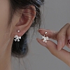 999 Fine Silver Bowknot Ear Plugs Gauges EJEW-P296-15S-3