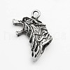 Tibetan Style Zinc Alloy 3D Wolf Head Pendants X-PALLOY-O046-02AS-1