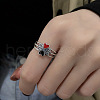 Clover 925 Sterling Silver Enamel Adjustable Finger Rings for Women FS-WG8EAF8-01-3