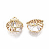 Brass Clear Cubic Zirconia Charms KK-T056-84G-NF-3