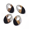 Opaque Resin & Walnut Wood Pendants RESI-M027-02E-4