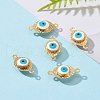 Golden Tone Brass Enamel Eye Links X-KK-Q570-01F-6