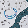 SOFPLATE 300Pcs 304 Stainless Steel Folding Crimp Ends STAS-SP0001-78-4