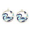 Chinese Style Alloy Enamel Pendants X-ENAM-M043-03G-01-RS-3