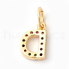 Brass Micro Pave Colorful Cubic Zirconia Charms ZIRC-F092-01-D-2