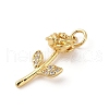 Brass Micro Pave Clear Cubic Zirconia Pendants ZIRC-P121-05C-G-2