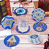DIY Evil Eye Pattern Coaster Diamond Painting Kits DIY-TAC0016-54-20