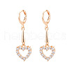 Brass Micro Pave Cubic Zirconia Leverback Earrings EJEW-N058-18A-G-2