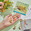 12Pcs Alloy Enamel Acorns/Pumpkin/Maple Leaf Pendant Decorations HJEW-PH01658-4