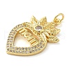 Mother's Day Brass Micro Pave Clear Cubic Zirconia Pendants FIND-Z041-20K-2
