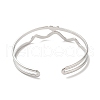 Non-Tarnish 304 Stainless Steel Heart Wave Cuff Bangles BJEW-L682-028P-2
