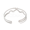 304 Stainless Steel Heart Wave Cuff Bangles BJEW-L682-028P-2