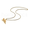 304 Stainless Steel Hollow Cat Shaped Pendant Box Chain Necklaces NJEW-M086-06G-2