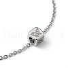 Brass Micro Pave Clear Cubic Zirconia Charms Bracelets BJEW-JB05400-02-2