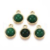 Natural Green Aventurine Half Round Charms STAS-N109-213C-G-1