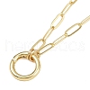Brass Ring Link Paperclip Chain Necklaces NJEW-A042-05G-5