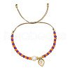 Glass Beads Braided Bead Bracelets DQ4194-3-1