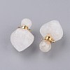 Faceted Natural Quartz Crystal Openable Perfume Bottle Pendants G-P435-A-04G-2