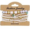 8Pcs 8 Styles Glass Seeded Beaded Stretch Bracelet Set WG2CB6D-02-3