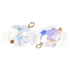 Electroplate Glass Flower Charms STAS-N110-15G-2