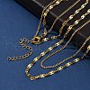304 Stainless Steel 8 Shaped Link Chain Double Layered Necklaces for Women NJEW-U050-02D-G-1