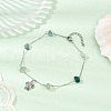 Natural Fluorite Chip Bead Chain Anklets AJEW-AN00671-04-1