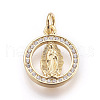 Brass Micro Pave Cubic Zirconia Pendants ZIRC-E152-14G-RS-1