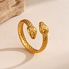 304 Stainless Steel Double Snake Open Cuff Rings RJEW-M072-07G-1