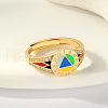Colorful Roman Numeral 925 Sterling Silver with Cubic Zirconia Adjustable Finger Rings KH4989-1-3