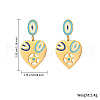 Titanium Steel Heart Dangle Stud Earrings RO0890-3